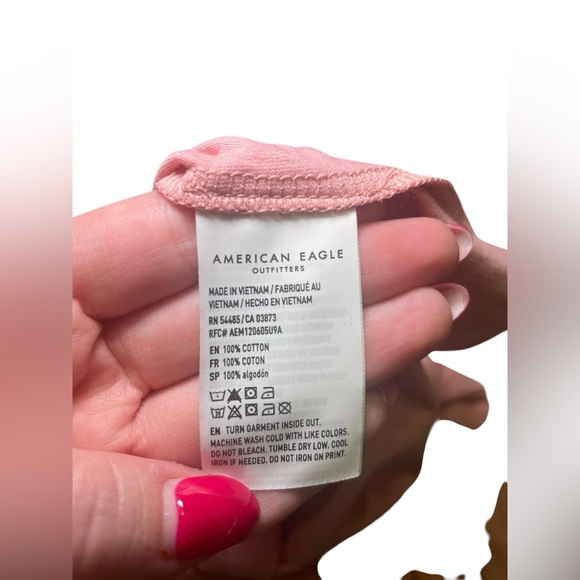 America Eagle New Pink Logo Graphic Cotton Short Sleeve Tee Shirt Size Large - Picture 6 of 7